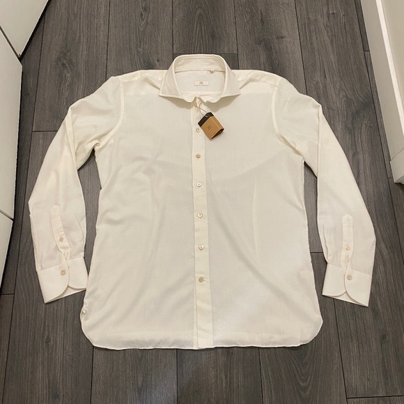 100 Hands Cashmere Cotton Shirt Size 42 / 16.5 NWT - Picture 1 of 9